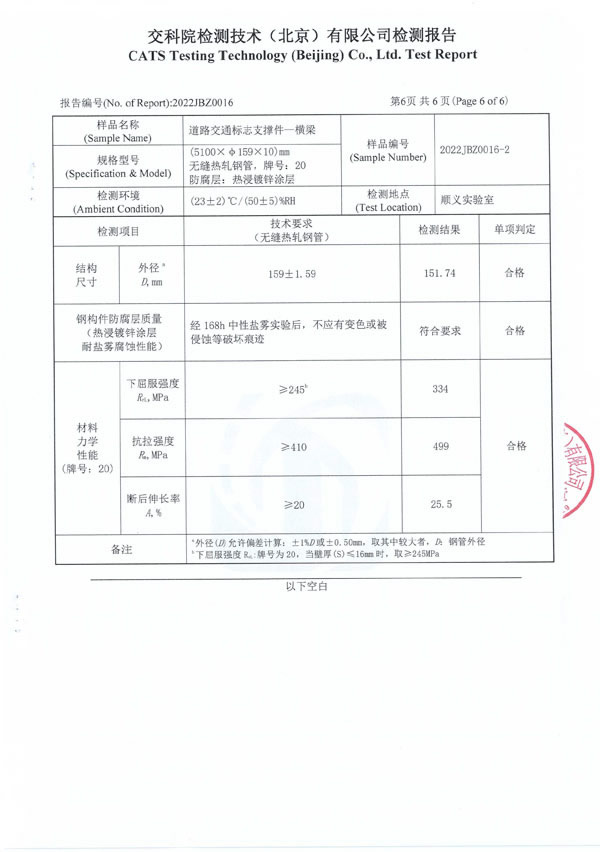 道路交通標志支撐件
