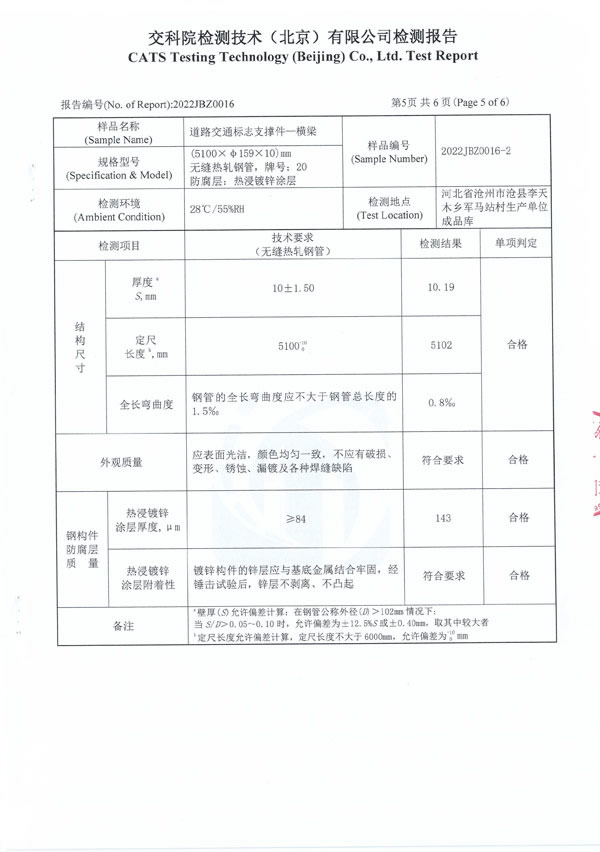 道路交通標志支撐件