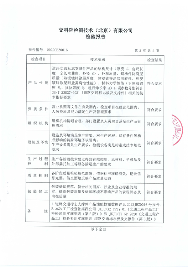 道路交通標志支撐件